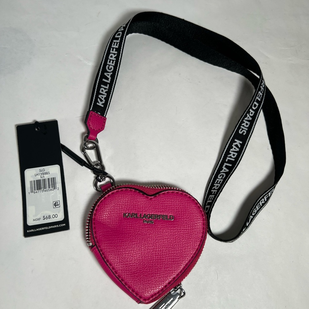 Karl‎ Lagerfeld Pink Heart-Shaped Coin Purse NWT